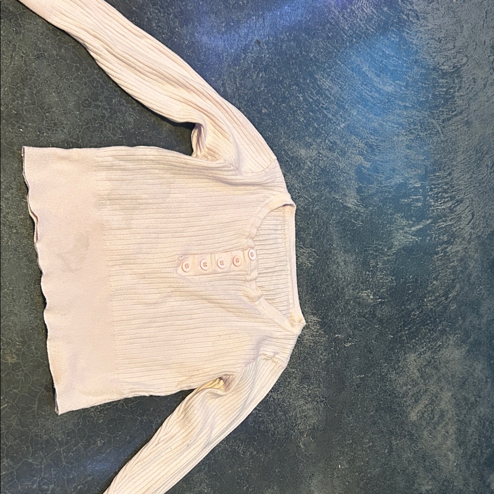 Cream Ribbed Crop Top